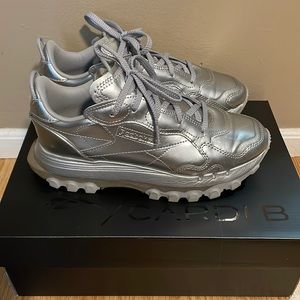 Cardi B x Reebok silver sneakers size 8